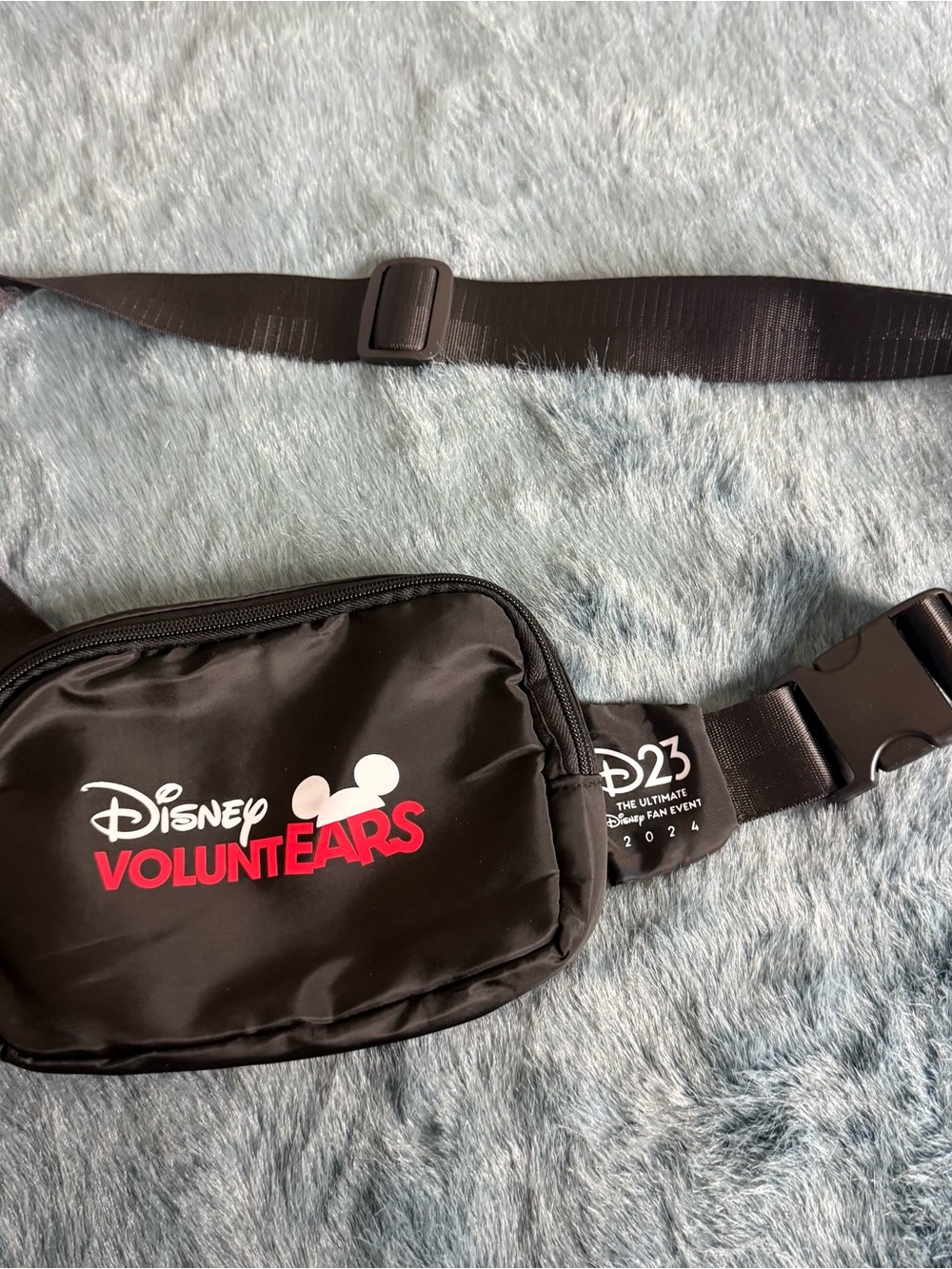 Disney VoluntEARS Black Waist Belt Bag with Red Logo